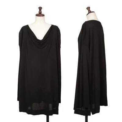 ROMEO GIGLI Drape Neck Rayon Cotton T Shirt