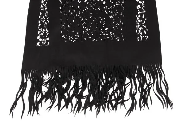 SENSOUNICO Cutwork Fringe Stole K-147521_003