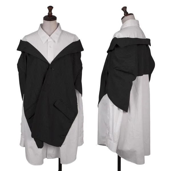 JUNYA WATANABE COMME des GARCONS Stripe Jacket Pasted Shirt White S K-147582_001