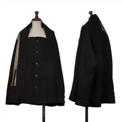 Y's Foil Line Printed Rib Switching Half Coat