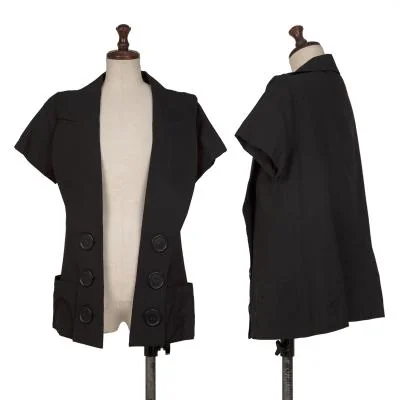 LIMI feu Faux Button Design Short Sleeve Jacket