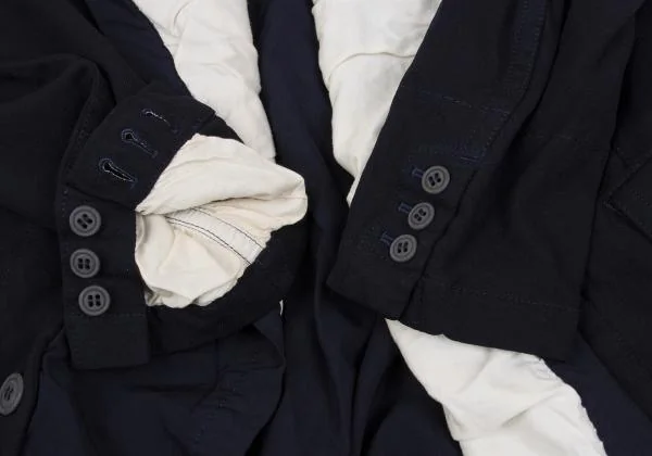 コムデギャルソンCOMME des GARCONS 製品染めエステル異素材切替ジャケット 紺白M K-147606_007