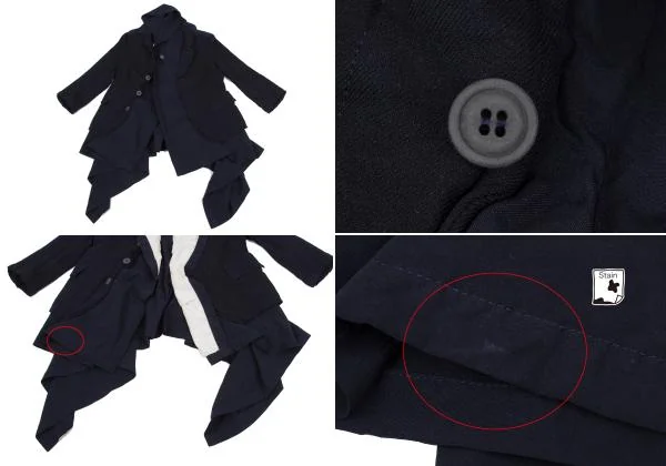 コムデギャルソンCOMME des GARCONS 製品染めエステル異素材切替ジャケット 紺白M K-147606_008