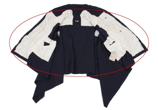 コムデギャルソンCOMME des GARCONS 製品染めエステル異素材切替ジャケット 紺白M K-147606_010