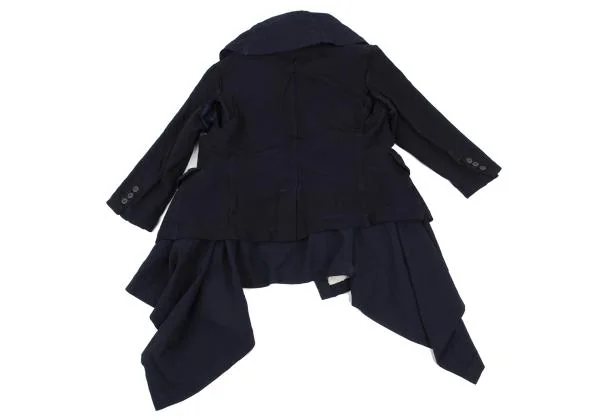 コムデギャルソンCOMME des GARCONS 製品染めエステル異素材切替ジャケット 紺白M K-147606_013