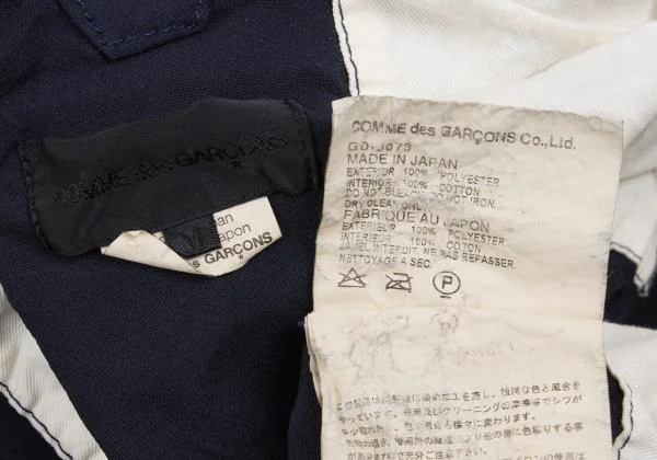 コムデギャルソンCOMME des GARCONS 製品染めエステル異素材切替ジャケット 紺白M K-147606_017