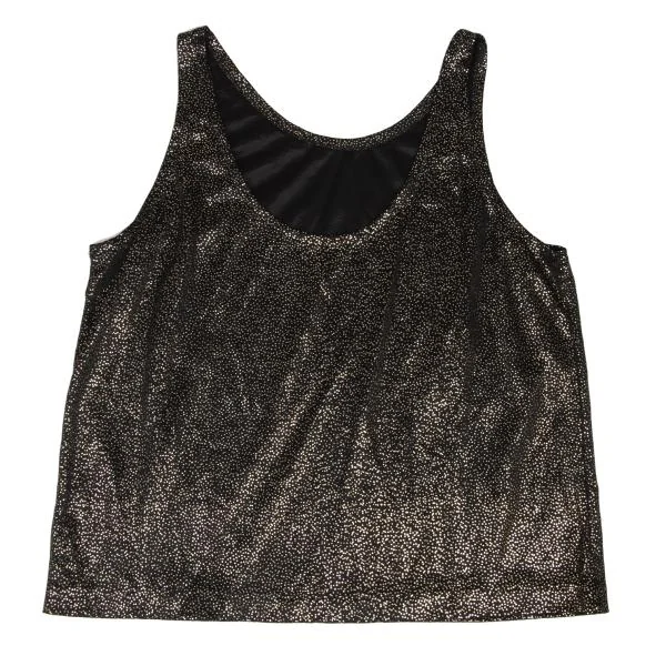アニエスベーagnes b. メタリックピンドットタンクトップ 黒ゴールドM位 K-147659_002