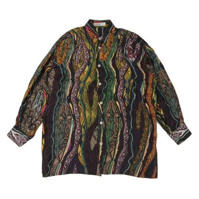 COOGI Silk Crazy Pattern Long Sleeve Shirt