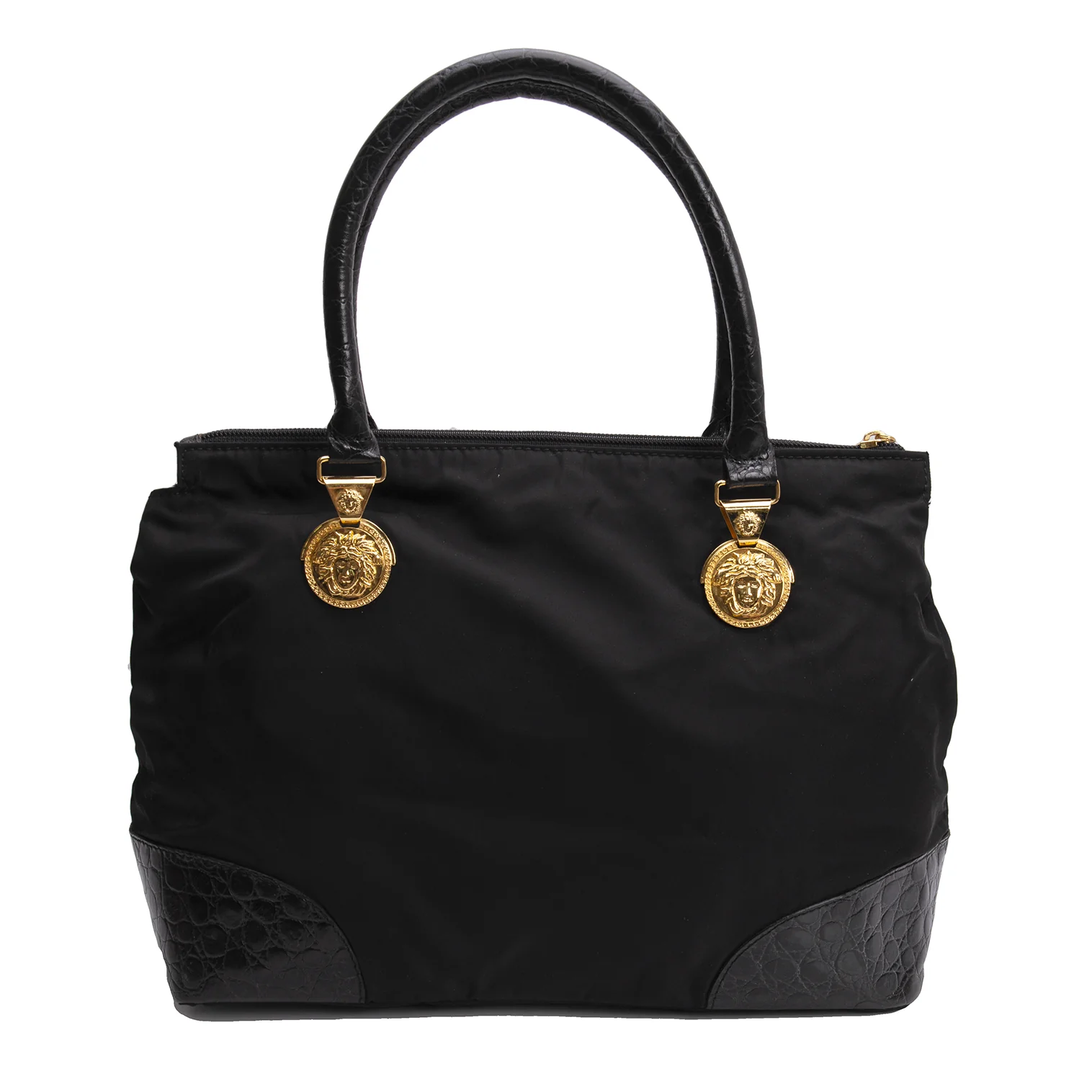 ファッション通販 安い ジャンニヴェルサーチGIANNI メデューサ刺繍切替 VERSACE バッグ