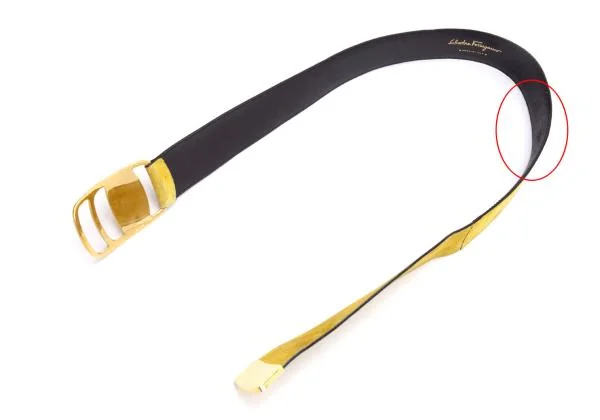 Salvatore Ferragamo Metal Buckle Suede Leather Belt K-147685_005
