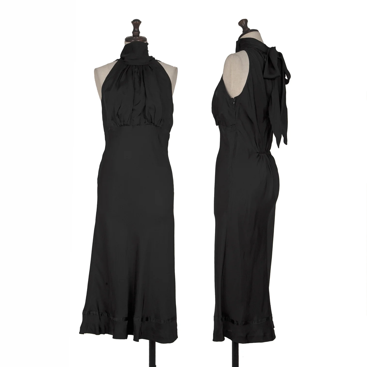 Jean Paul GAULTIER Back Ribbon Sleeveless Dress Black 40