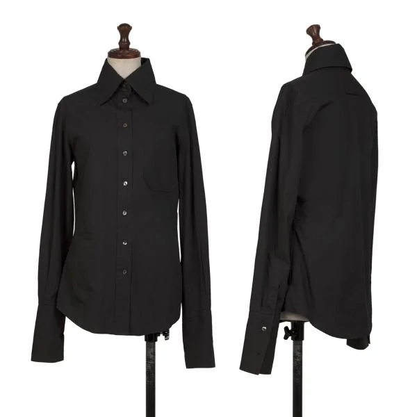 Jean Paul GAULTIER CLASSIQUE Cotton Double Cuff Shirt Black 40 K-147705_001
