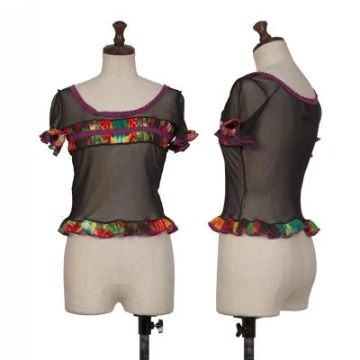Jean Paul GAULTIER FEMME Mesh Frill Switching Design T-shirt