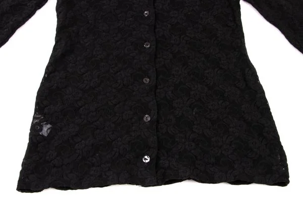 ジャンポールゴルチエ ファムJean Paul GAULTIER FEMME フラワージャガードパワーネットシャツ 黒40 K-147723_007