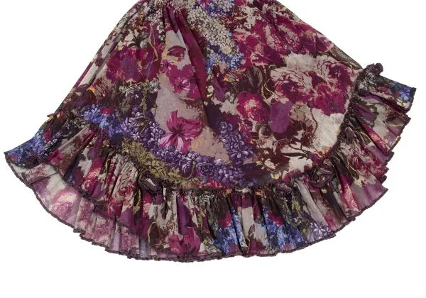 Jean Paul GAULTIER FEMME Gather Floral Printed Mesh Skirt K-147728_005