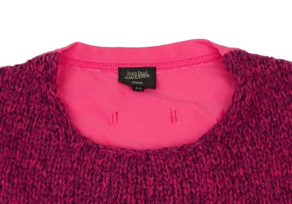 Jean Paul GAULTIER FEMME Back Stretch Switching Short Sleeve Knit K-147731_003