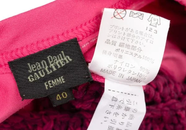 Jean Paul GAULTIER FEMME Back Stretch Switching Short Sleeve Knit K-147731_011