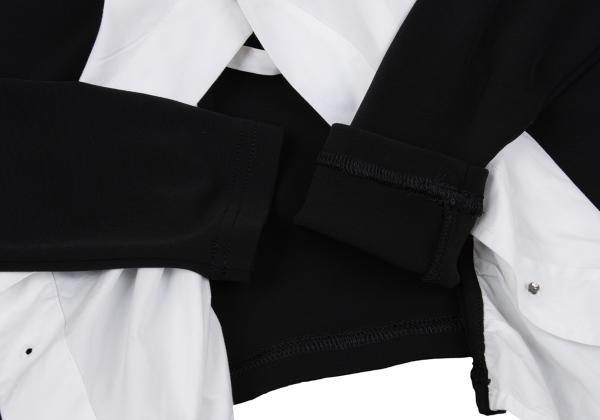 ジャンポールゴルチエ ファムJean Paul GAULTIER FEMME ストレッチレイヤードギボシボタンシャツ 白黒40 【レディース】 ジャンポールゴルチエ ファムJean Paul GAULTIER FEMME