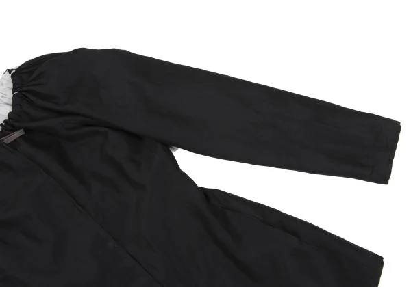 ジャンポールゴルチエ ファムJean Paul GAULTIER FEMME ネックギャザーホック留めジャケット 黒生成り40 K-147736_005