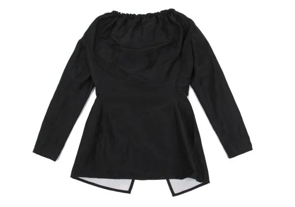 ジャンポールゴルチエ ファムJean Paul GAULTIER FEMME ネックギャザーホック留めジャケット 黒生成り40 K-147736_014