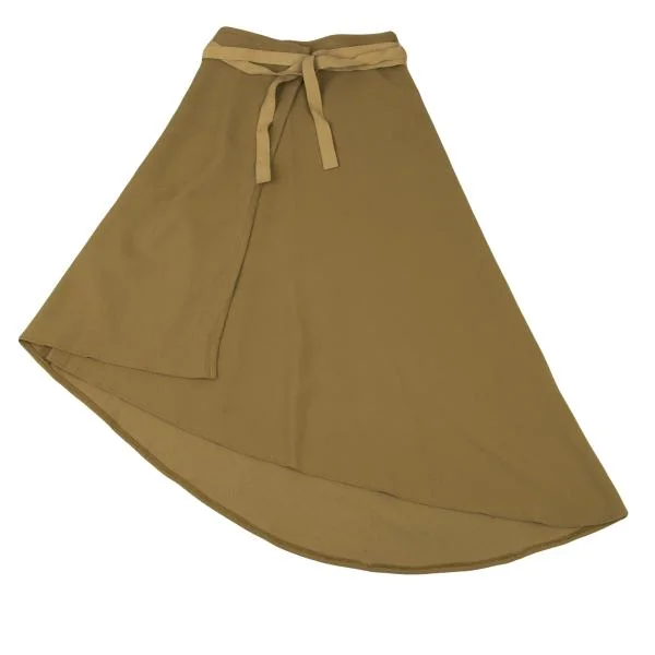 Jean Paul GAULTIER FEMME Leather Belt Stretch Wool Wrap Skirt K-147758_002