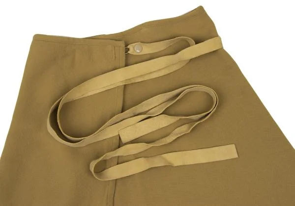 Jean Paul GAULTIER FEMME Leather Belt Stretch Wool Wrap Skirt K-147758_006