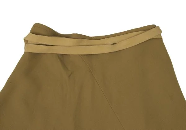 Jean Paul GAULTIER FEMME Leather Belt Stretch Wool Wrap Skirt K-147758_015