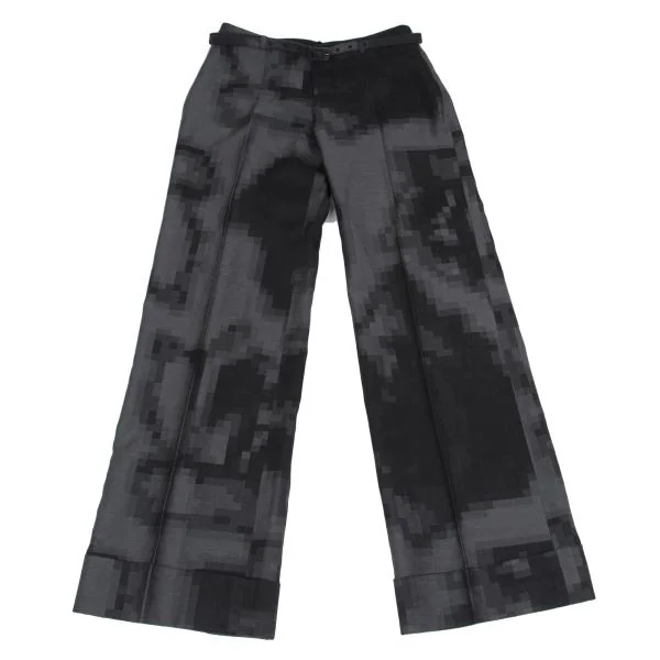 Jean Paul GAULTIER FEMME Mosaic Jacquard Hem Double Wide Pants Black,Charcoal 40 K-147760_001