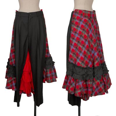 COMME des GARCONS Back Check Frill Docking Pants