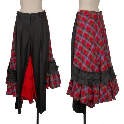 COMME des GARCONS Back Check Frill Docking Pants
