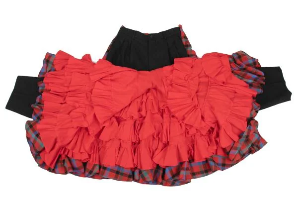 COMME des GARCONS Back Check Frill Docking Pants K-147834_011