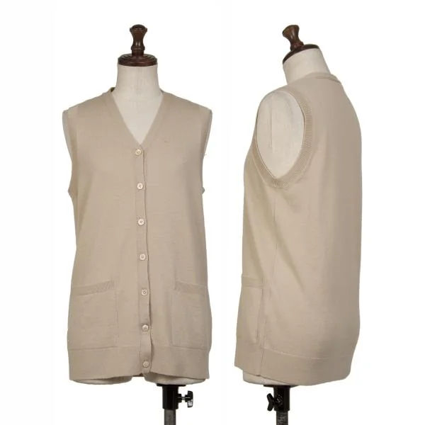 Mademoiselle NON NON Heart Embroidery Wool Knit Vest Beige M K-147838_001