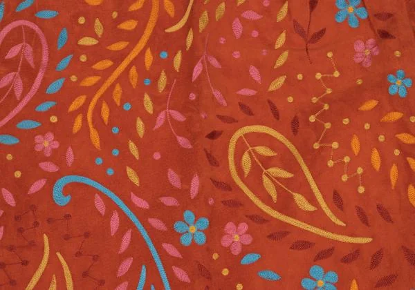 ラルフローレンRALPH LAUREN カラフル刺繍ピッグレザースカート 赤マルチ9 K-147861_008