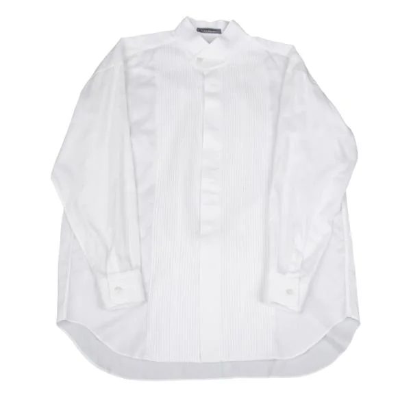 ISSEY MIYAKE MEN Pintuck Switching Stand Collar Shirt White M K-147873_001