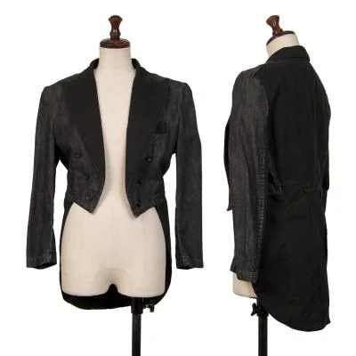 LIMI feu Black Denim Switching Tail Jacket