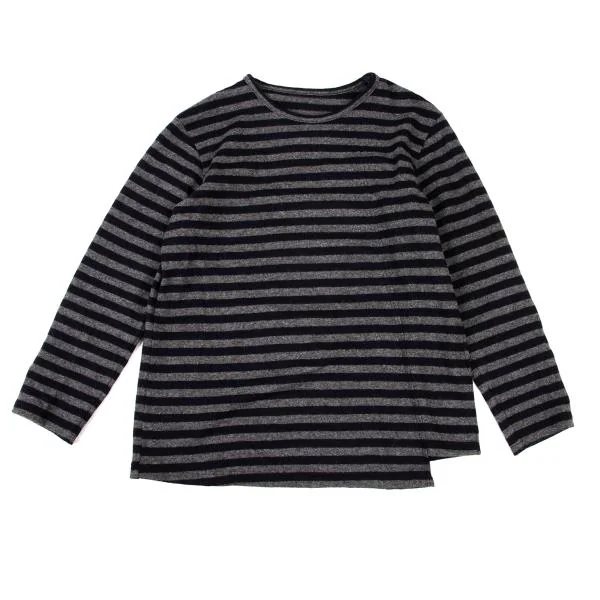 Ground Y Asymmetrical Striped Knit Top Navy,Grey 3 K-147893_001