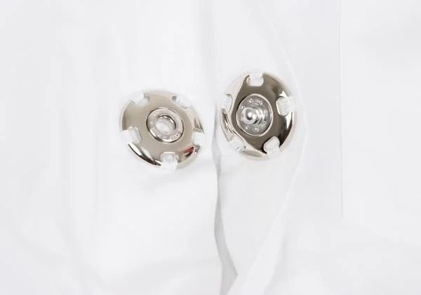 コムデギャルソン シャツCOMME des GARCONS SHIRT ビッグスナップボタン半袖シャツ 白M K-147939_010