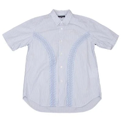 COMME des GARCONS HOMME Curved Seam Tape Stripe Short Sleeve Shirt