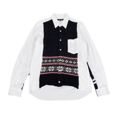COMME des GARCONS HOMME Fair Isle Knit Switching Shirt