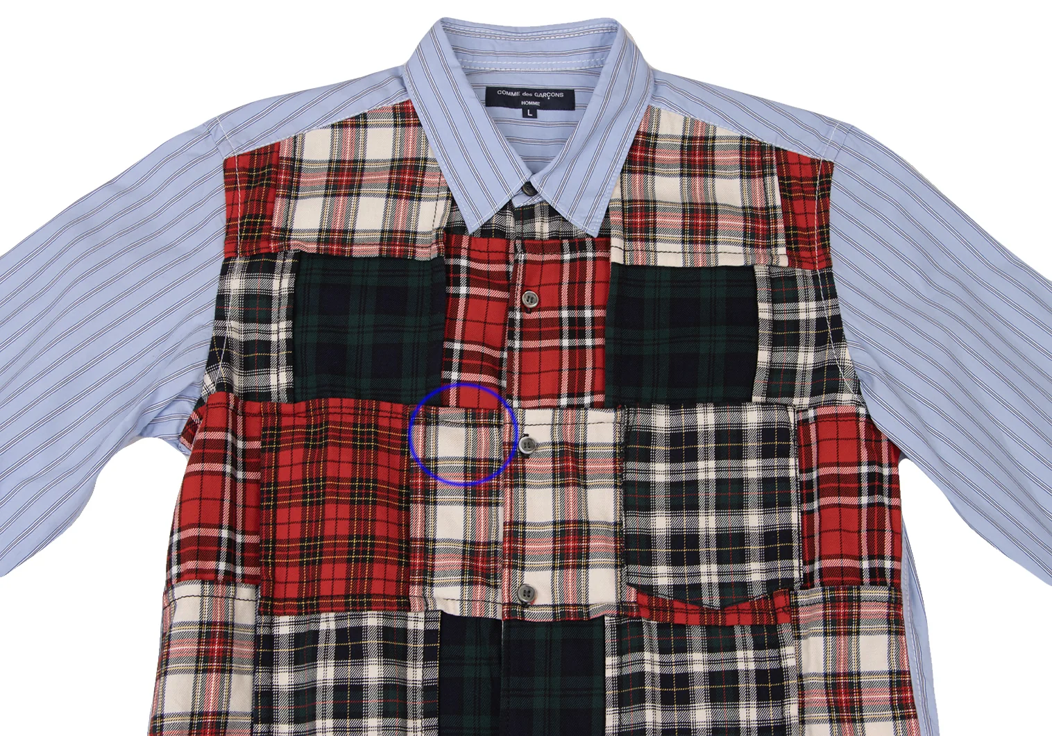 COMME des GARCONS HOMME Check Patchwork Switching Striped
