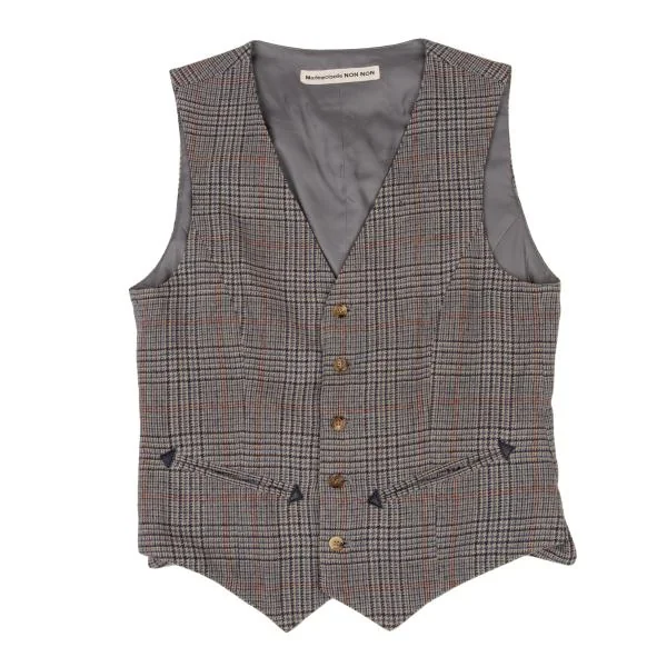 Mademoiselle NON NON Wool Checked Gilet Vest K-147978_002