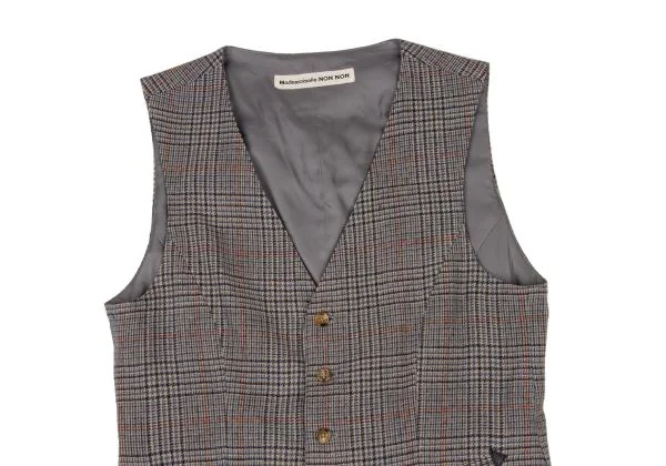 Mademoiselle NON NON Wool Checked Gilet Vest K-147978_003