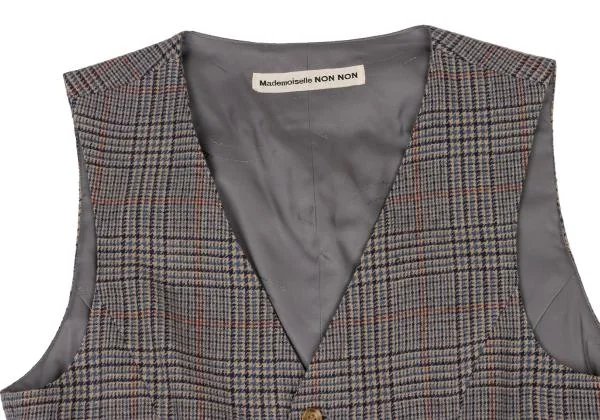 Mademoiselle NON NON Wool Checked Gilet Vest K-147978_004