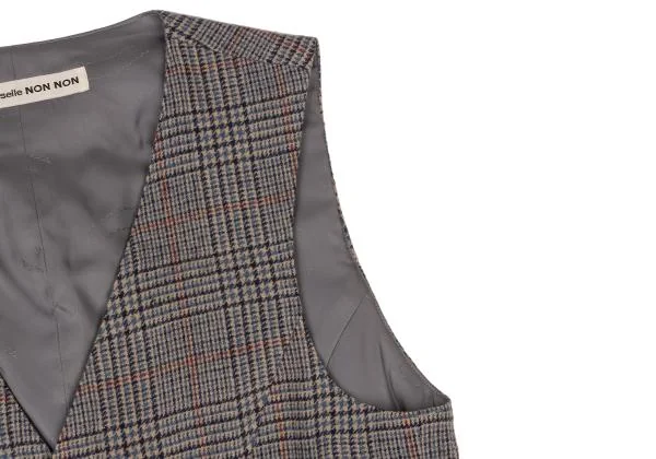Mademoiselle NON NON Wool Checked Gilet Vest K-147978_005