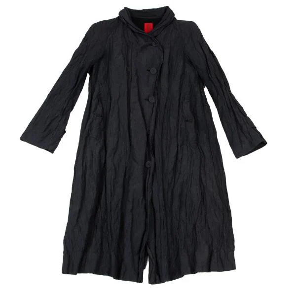 イッセイミヤケ ISSEY MIYAKE シワ加工ロングコート