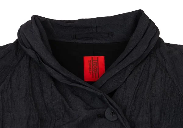 ISSEY MIYAKE HaaT Metal Blend Wrinkled Shawl Collar Coat K-148045_004