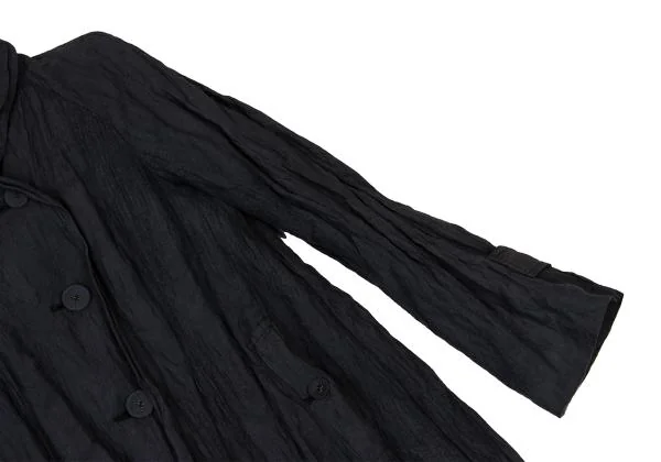 ISSEY MIYAKE HaaT Metal Blend Wrinkled Shawl Collar Coat K-148045_006