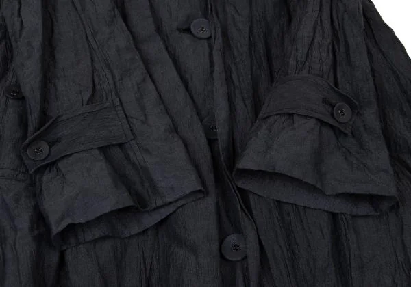 ISSEY MIYAKE HaaT Metal Blend Wrinkled Shawl Collar Coat K-148045_007