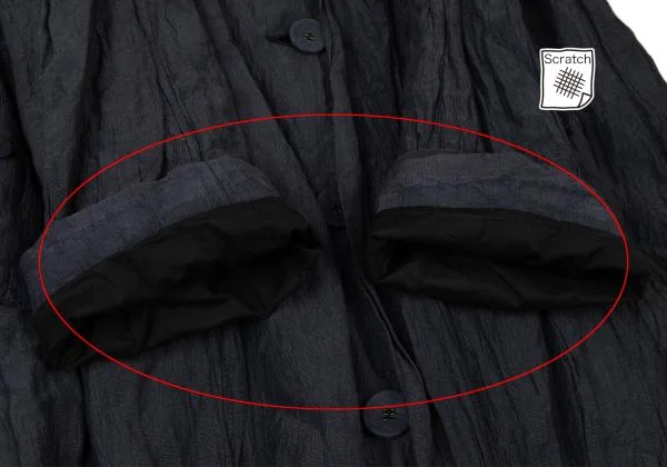 ISSEY MIYAKE HaaT Metal Blend Wrinkled Shawl Collar Coat K-148045_008