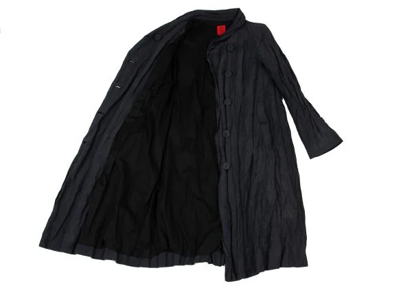 ISSEY MIYAKE HaaT Metal Blend Wrinkled Shawl Collar Coat K-148045_011